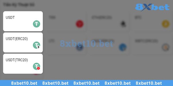 Thực hiện việc nạp tiền vào tài khoản 8xbet qua USDT một cách dễ dàng và tiện lợi!