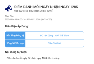 Thành viên của 8xbet có cơ hội nhận 128K hàng ngày