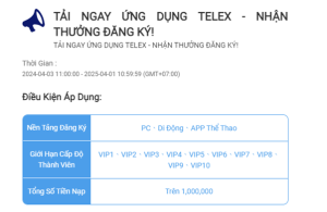 Tham gia nhóm TELEX để không bỏ lỡ những ưu đãi và lì xì hàng ngày!